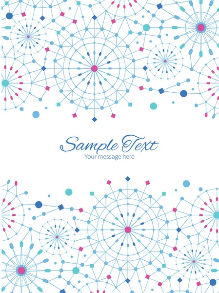 Vector blue abstract line art circles vertical double borders frame invitation template — Stock Vector