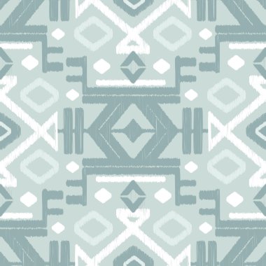 Vektör gümüş gri ikat Dikişsiz desen arka plan