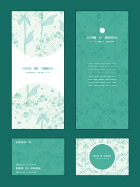 Vektör yaz hat sanat dandelions dikey çerçeve desen tebrik, Rsvp ve teşekkür ederim davetiye ayarla