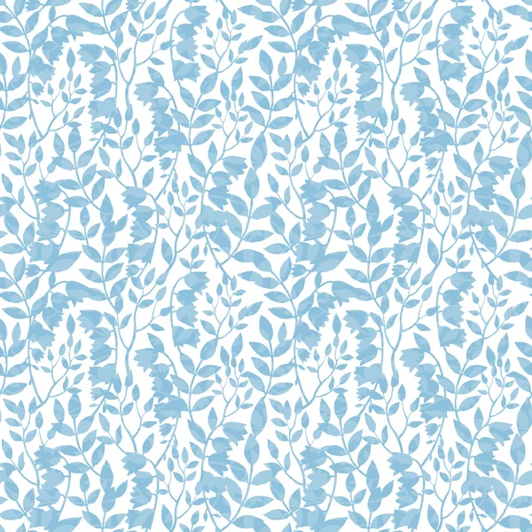 矢量蓝色花卉阴影无缝模式 — 图库矢量图片