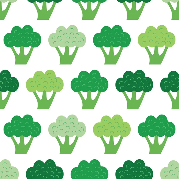 Vector Fun Broccoli Seamless Pattern — Stockvector