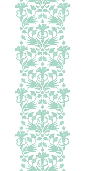 Vector abstrato verde ikat borda vertical sem costura padrão fundo — Vetor de Stock