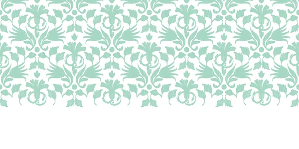 Vector abstrato verde ikat fronteira horizontal sem costura padrão fundo — Vetor de Stock