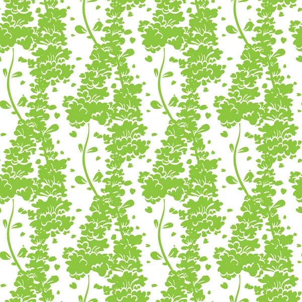 Vector Vibrant Green Plants Seamless Pattern — Stock Vector