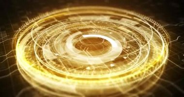 Dairesel HUD element animasyonu. 4K hareket grafikleri ögesi.