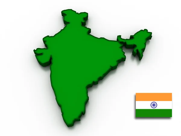 Карта Индии и флаг — стоковое фото