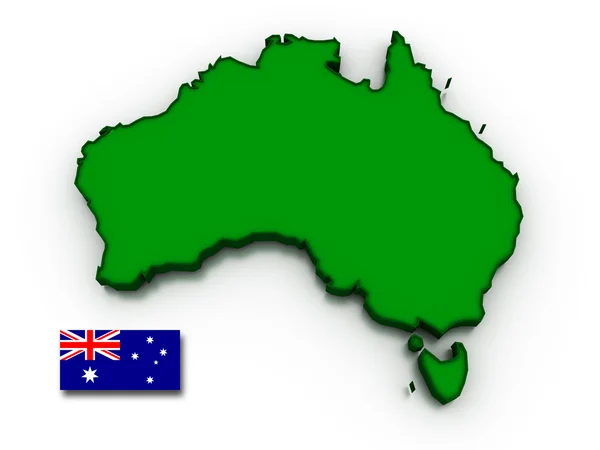 Australien karta och flagga — Stockfoto