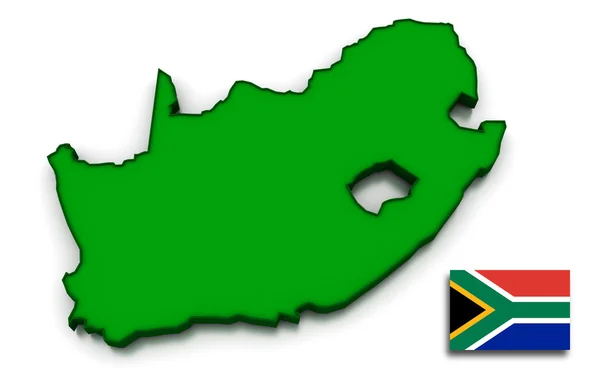 Südafrika Karte und Flagge — Stockfoto