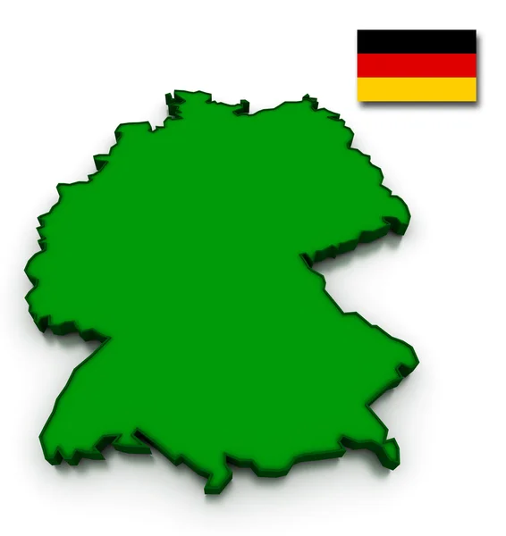 Alemania mapa y bandera — Foto de Stock