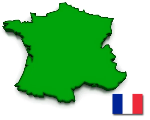 Mapa y bandera de Francia — Foto de Stock