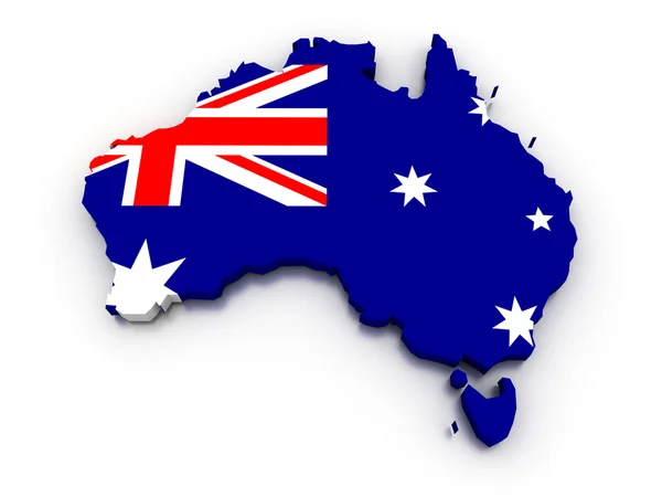 Mapa de bandera de Australia —  Fotos de Stock