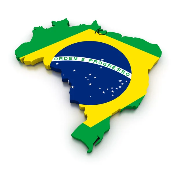 Mapa da bandeira do brasil — Fotografia de Stock