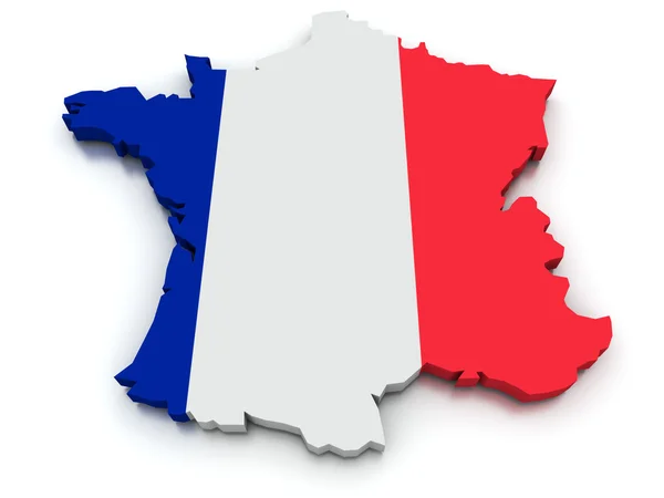 Mapa de la bandera de Francia — Foto de Stock