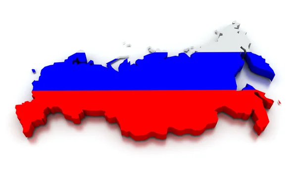 Russia Flag Map — Stock Photo, Image