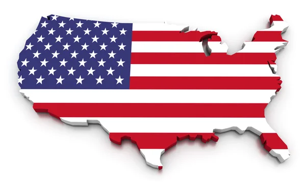 USA Flag Map — Stock Photo, Image