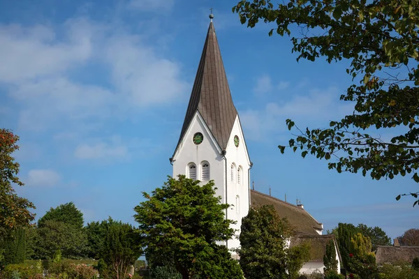 Old Church Nebel Blue Sky Amrum Germany — Stock Photo, Image