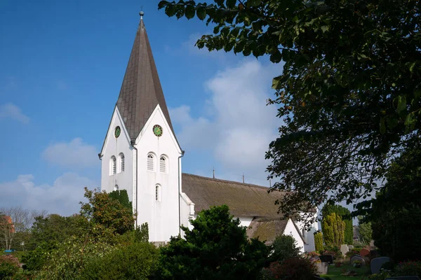 Old Church Nebel Blue Sky Amrum Germany — Stock Photo, Image
