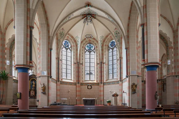 Sankt Aldegund Germany Haziran 2020 Saint Bartholomew Kilisesinin Ana Koridorundan — Stok fotoğraf