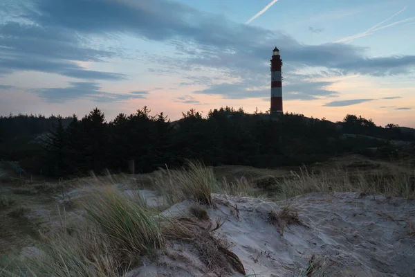 Immagine Panoramica Del Faro Wittduen All Alba Amrum Germania — Foto Stock