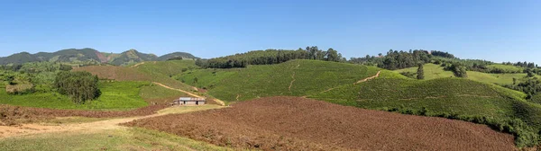 Panoramatický Obraz Venkovské Krajiny Uganda — Stock fotografie