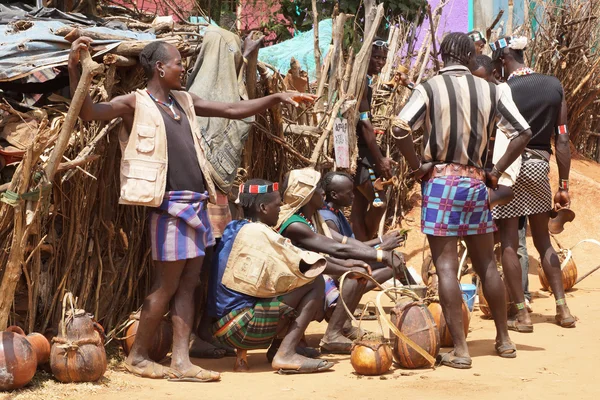 Mercado semanal, Key Afer, Etiopía, África — Foto de Stock