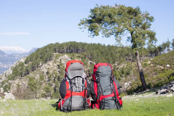 Ormanın ortasında, kamp çadır içinde--dan ateş.