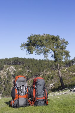 dağın tepesinde kamp.