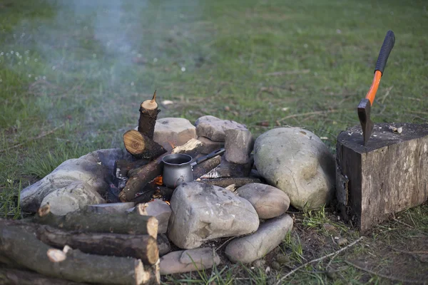 A hegy tetején Camping. — Stock Fotó