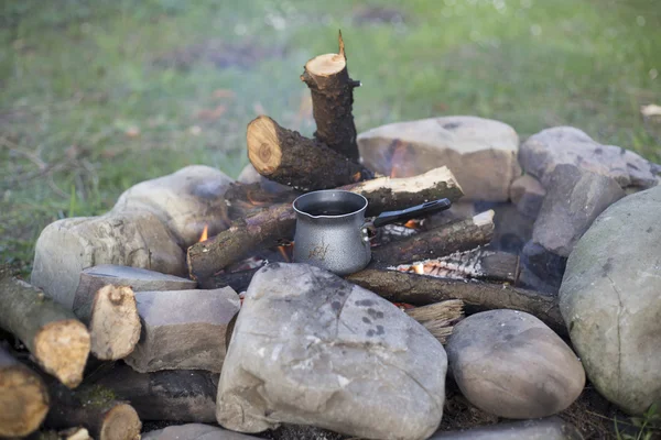 A hegy tetején Camping. — Stock Fotó