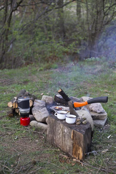 Camping in the woods. — Stock Photo, Image