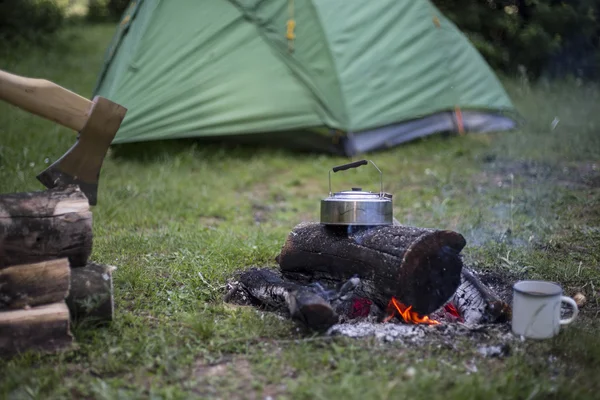 Camping en el bosque . — Foto de Stock
