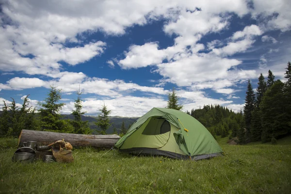 在山顶上，Camping.Camping. — 图库照片