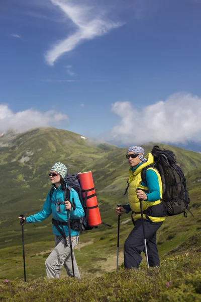 Zomerwandelingen in de bergen. Rechtenvrije Stockfoto's