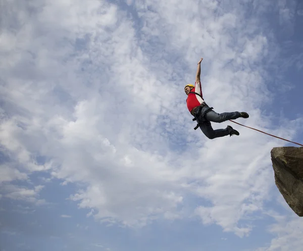 Jump off a cliff. — Stock Photo, Image