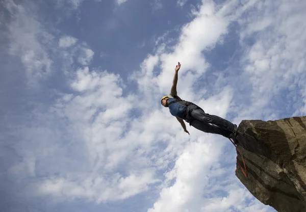 Jump off a cliff. — Stock Photo, Image