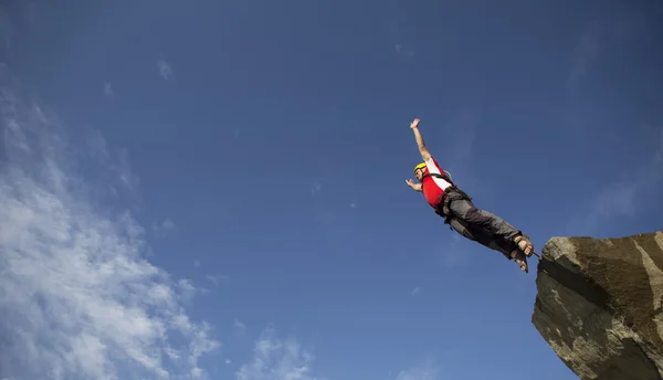 Jump off a cliff. — Stock Photo, Image