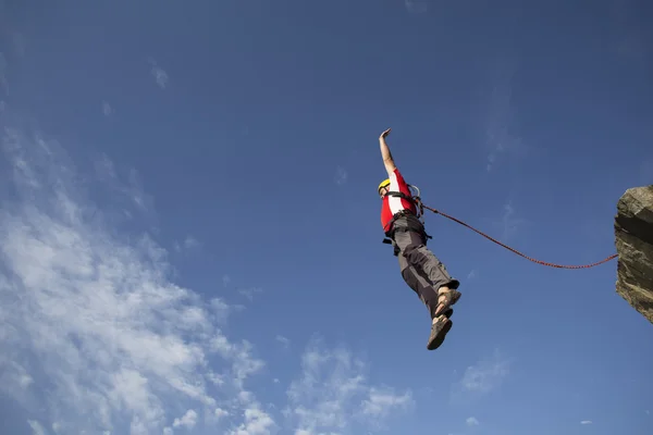 Jump off a cliff. — Stock Photo, Image