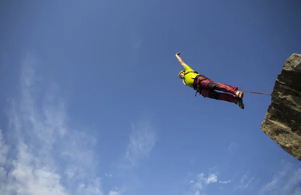 Jump off a cliff. — Stock Photo, Image