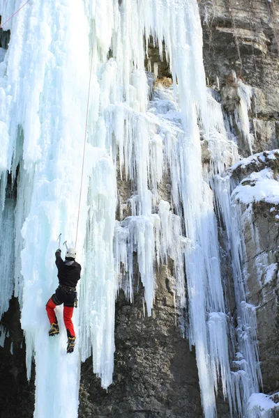 Ice climbing the North Caucasus. Stock Photo