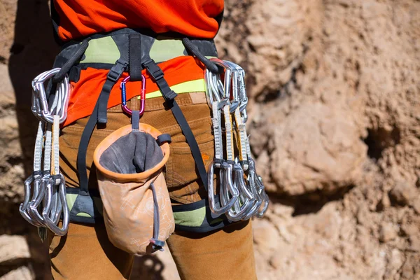 Ensemble de tenue pour escalade sport en plein air, vue sur le dessus — Photo