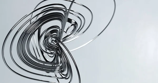 灰色の背景に対する3D抽象複雑なワイヤ形状 3Dイラスト ロイヤリティフリーのストック写真