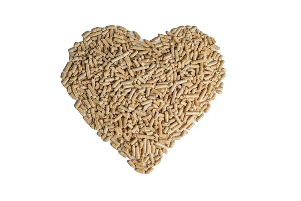 Pellets Laid Out Shape Heart White Background Top View Stock Picture