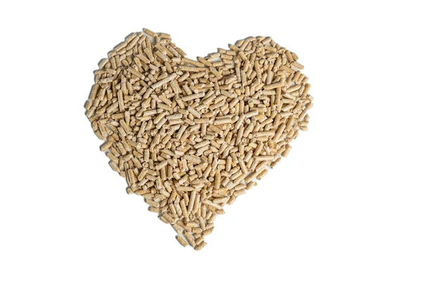 Pellets Laid Out Shape Heart White Background Top View Stock Image