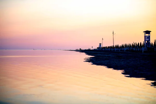 Stadt Meer Bei Sonnenuntergang — Stockfoto