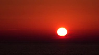 Sunset Timelapse 'de Okyanus Manzarası, Günbatımında Sahil Manzarası Günbatımında Zaman Hızı, Yaz Tatilinde Seyahat