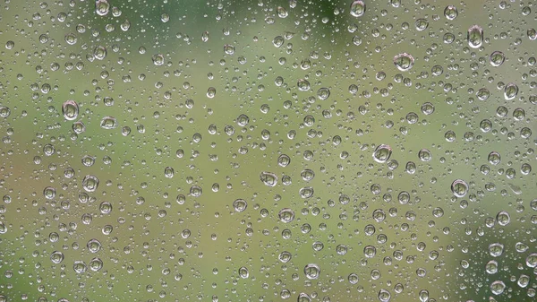 Sommer Sintflutartiger Regen Regen Regentropfen Auf Fenster Hagelkörner Stürmisch Regentag — Stockfoto