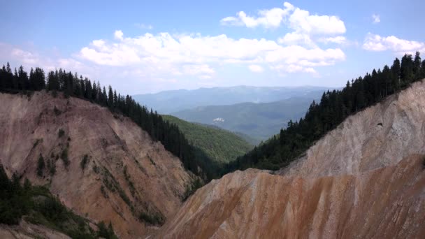 Groapa Ruginoasa Apuseni Romania Vista Monumento Naturale Percorsi Montagna — Video Stock