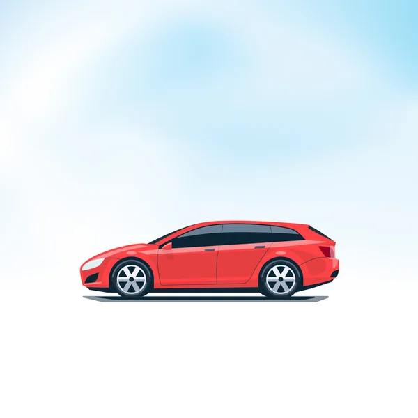 Isolated Red Car Station Wagon Combi Side View — Stock Illustration Isolated Red Car Station Wagon Combi Side View Royalty Free Stock Illustrations