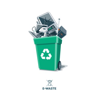 E-Waste in Recycling Bin clipart