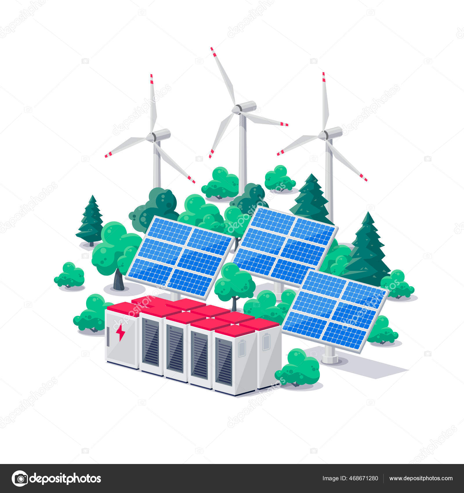 Renewable Energy Electric Power Station Smart Grid System Isolated